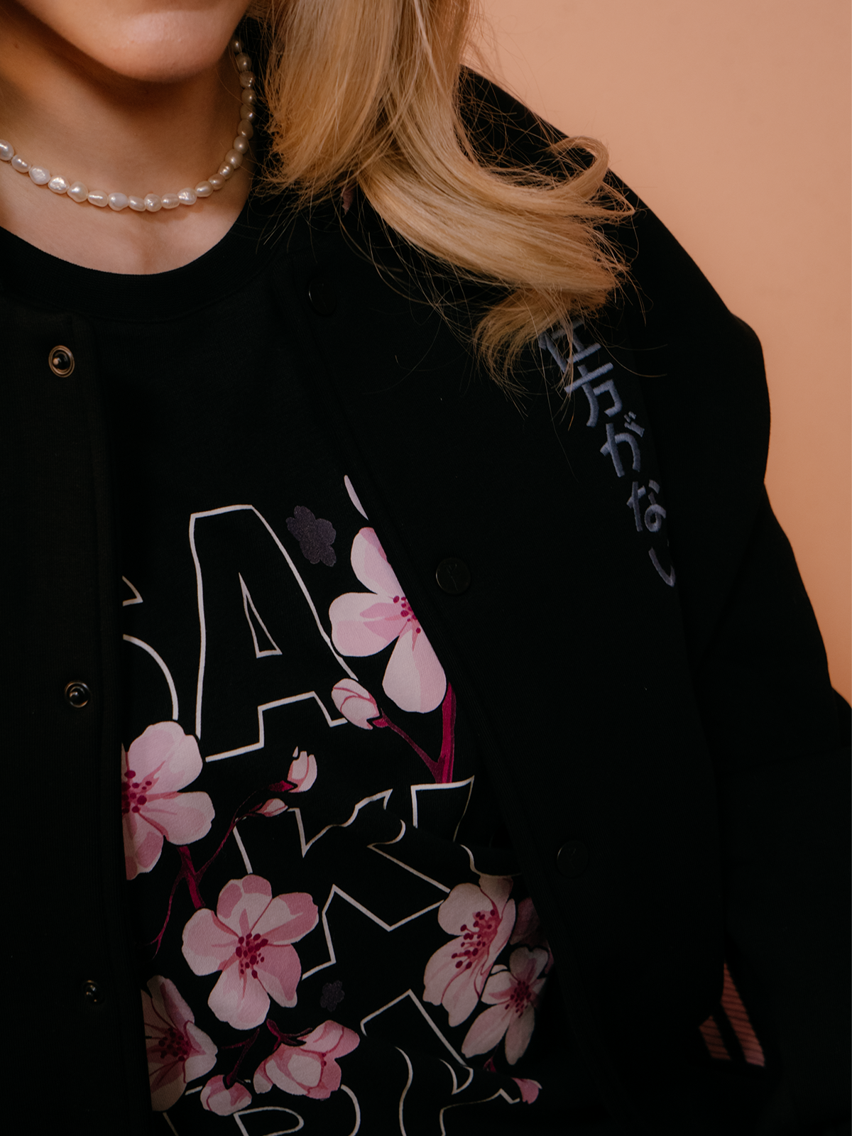 Oversized College Jacke - Pandorya -  Sakura Collection 🌸